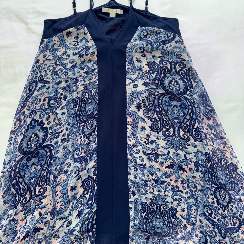 Boston Proper Boho, handkerchief hem, beachy Paisley Midi Dress NWOT - Picture 6 of 7